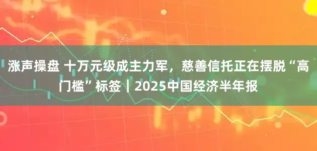 涨声操盘 十万元级成主力军，慈善信托正在摆脱“高门槛”标签｜2025中国经济半年报
